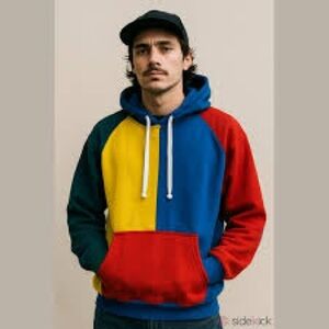 Black Jack | VGUC Vintage Color Block Hoodie Sweatshirt 90’s Hooded Sweatshirt S